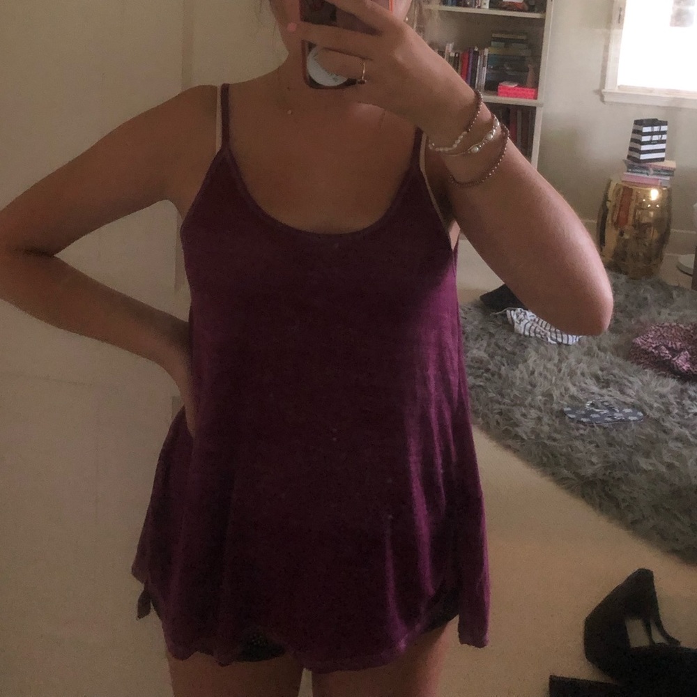 Free People Pink/ Purple Tank Top